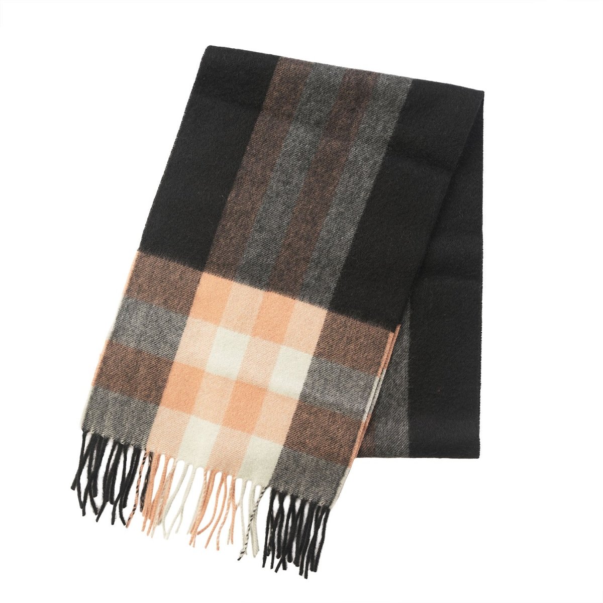 Edinburgh Cashmere Premium Lightweight Scarf - Soft Luxury Wrap - Bankfield Black Spray - Heritage Of Scotland -