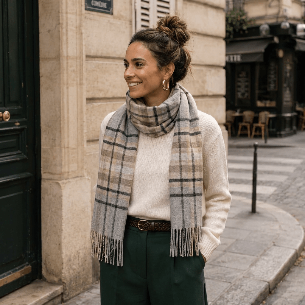 Edinburgh Cashmere Premium Lightweight Scarf - Soft Luxury Wrap - Carnival Check Uniform - Heritage Of Scotland -