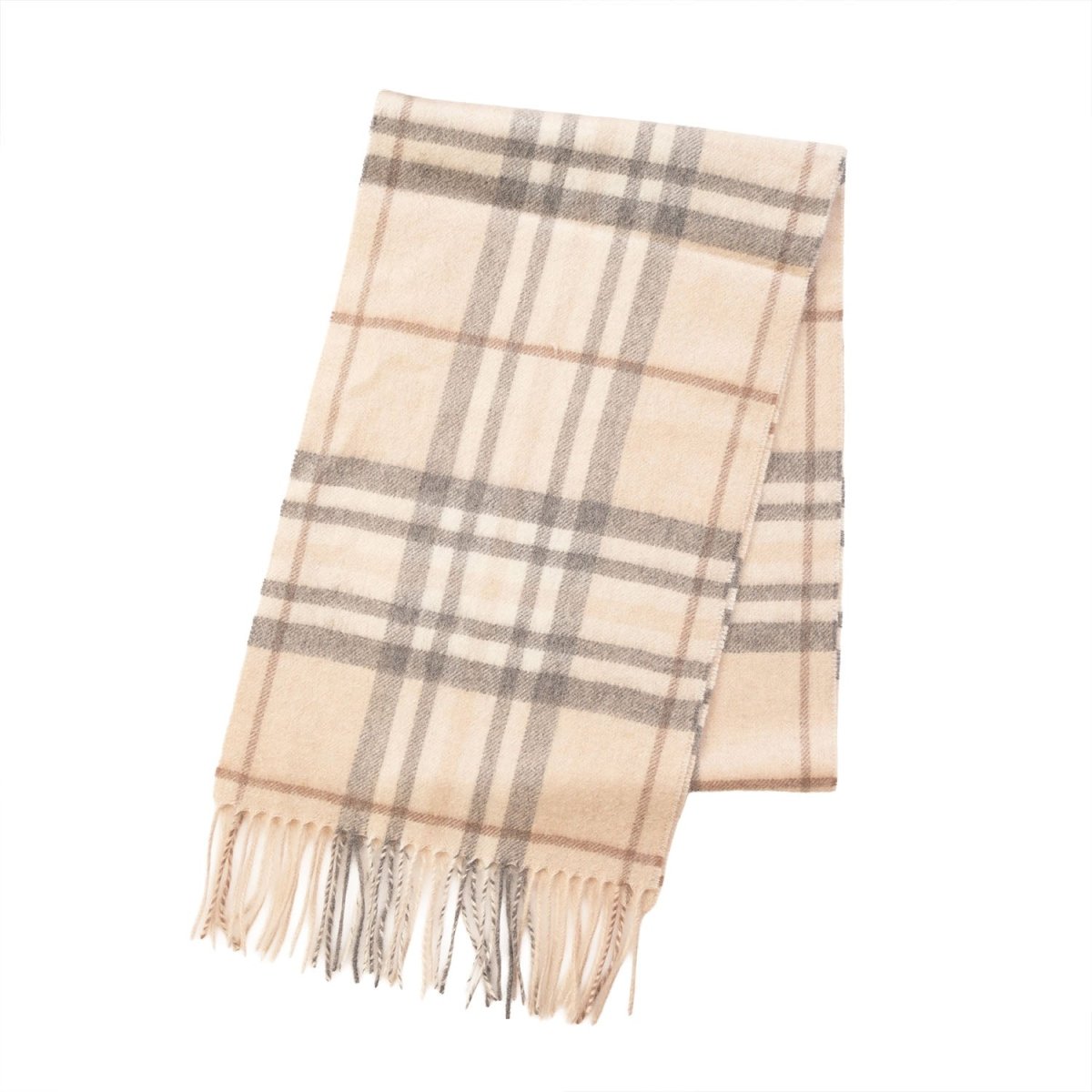 Edinburgh Cashmere Premium Lightweight Scarf - Soft Luxury Wrap - Highlight Check - Brown and Oyster - Heritage Of Scotland -