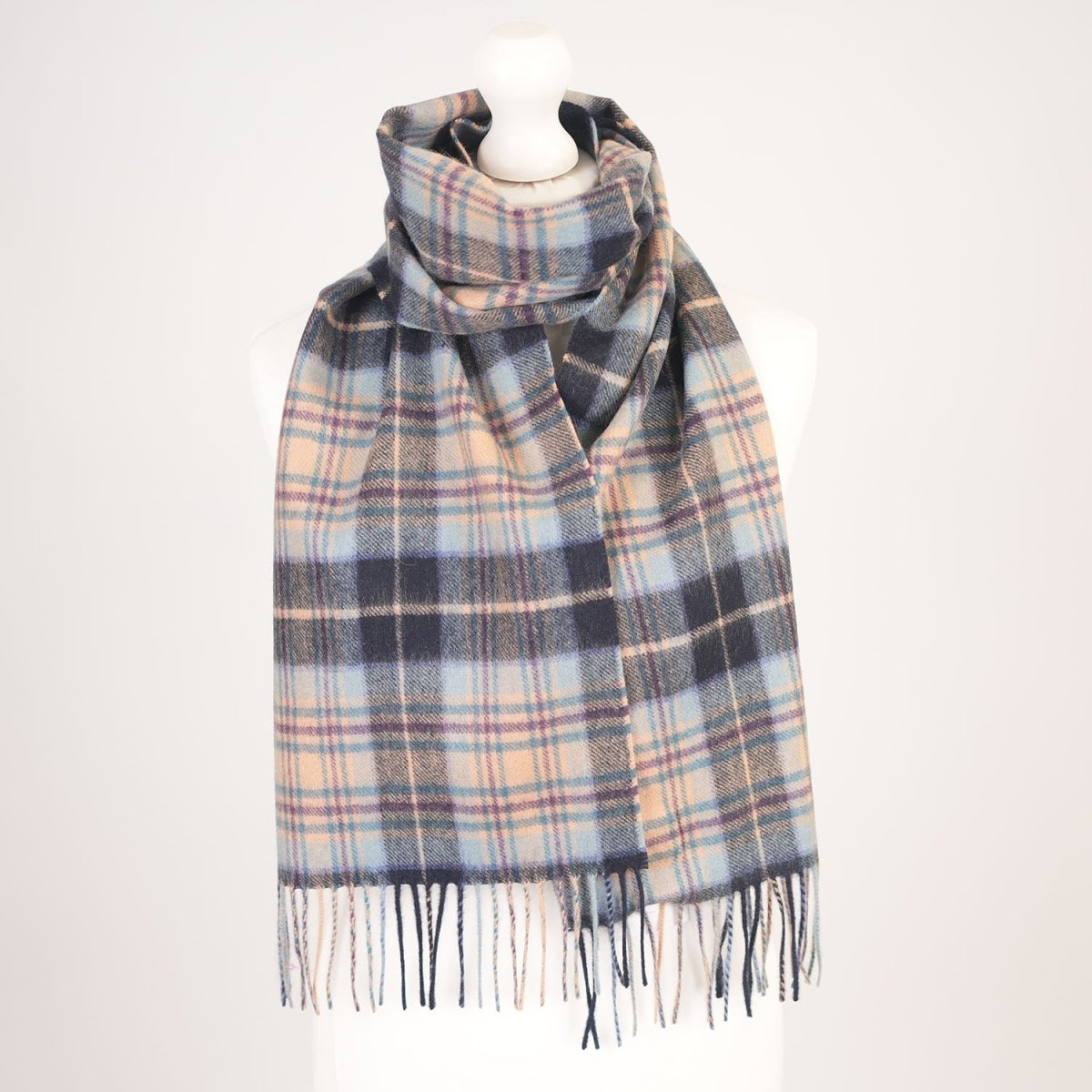 Edinburgh Cashmere Premium Lightweight Scarf - Soft Luxury Wrap - Mackellar Mix Navy - Heritage Of Scotland -