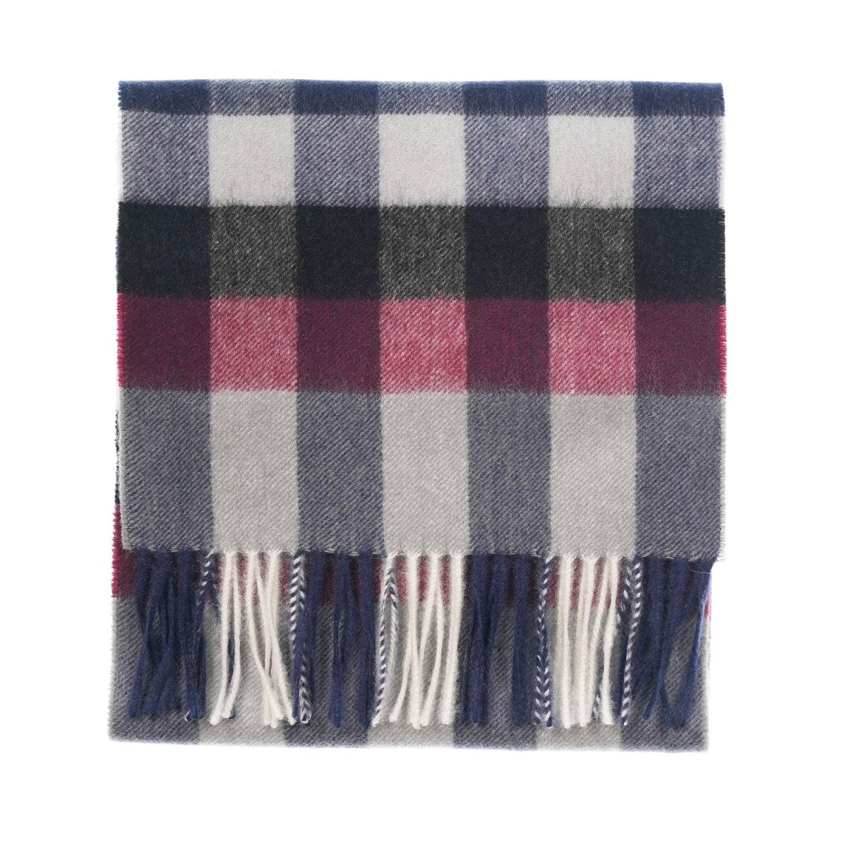 Edinburgh Cashmere Premium Lightweight Scarf - Ultra-Soft Luxury Wrap - Giant Chequer - Navy - Heritage Of Scotland -