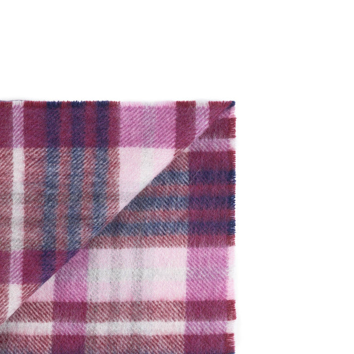 Edinburgh Cashmere Scarf Cluster Gingham Astral Raspberry - Heritage Of Scotland - CLUSTER GINGHAM ASTRAL RASPBERRY