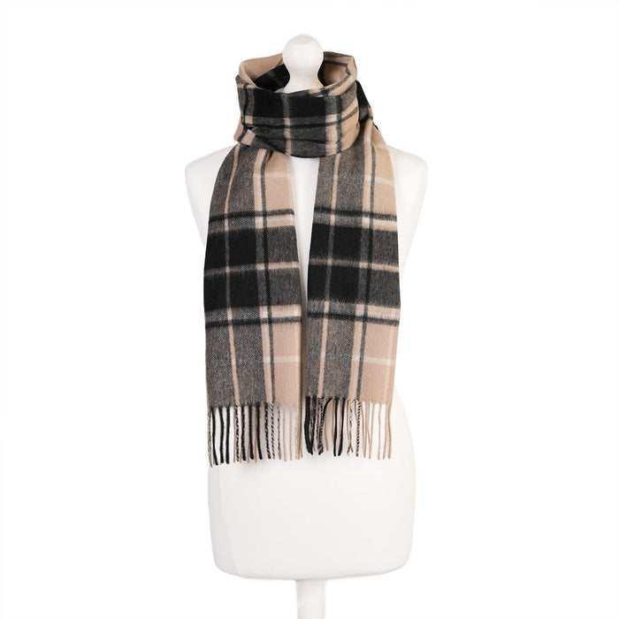 Edinburgh Cashmere Scarf Forrester Black White - Heritage Of Scotland - FORRESTER BLACK WHITE