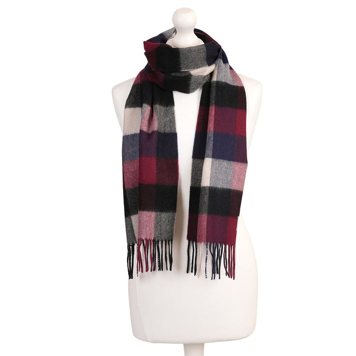 Edinburgh Cashmere Scarf Tartans and Checks - Heritage Of Scotland - 5 SQUARE TARTAN - BLUE/BLACK