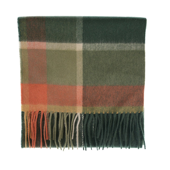 Edinburgh Cashmere Scarf Tartans and Checks - Heritage Of Scotland - BAGSHAW CHECK GREEN