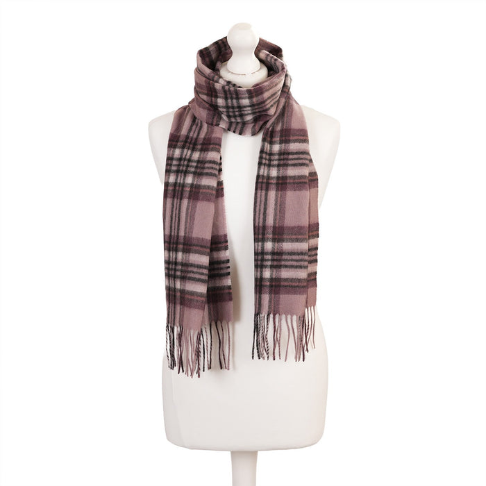 Edinburgh Cashmere Scarf Tartans and Checks - Heritage Of Scotland - STEWART LILAC