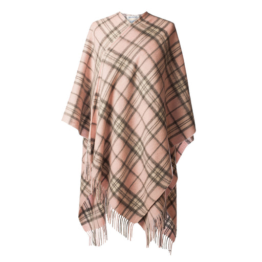 Edinburgh Lambswool Long Tartan Cape Thomson Pale Pink - Heritage Of Scotland - THOMSON PALE PINK