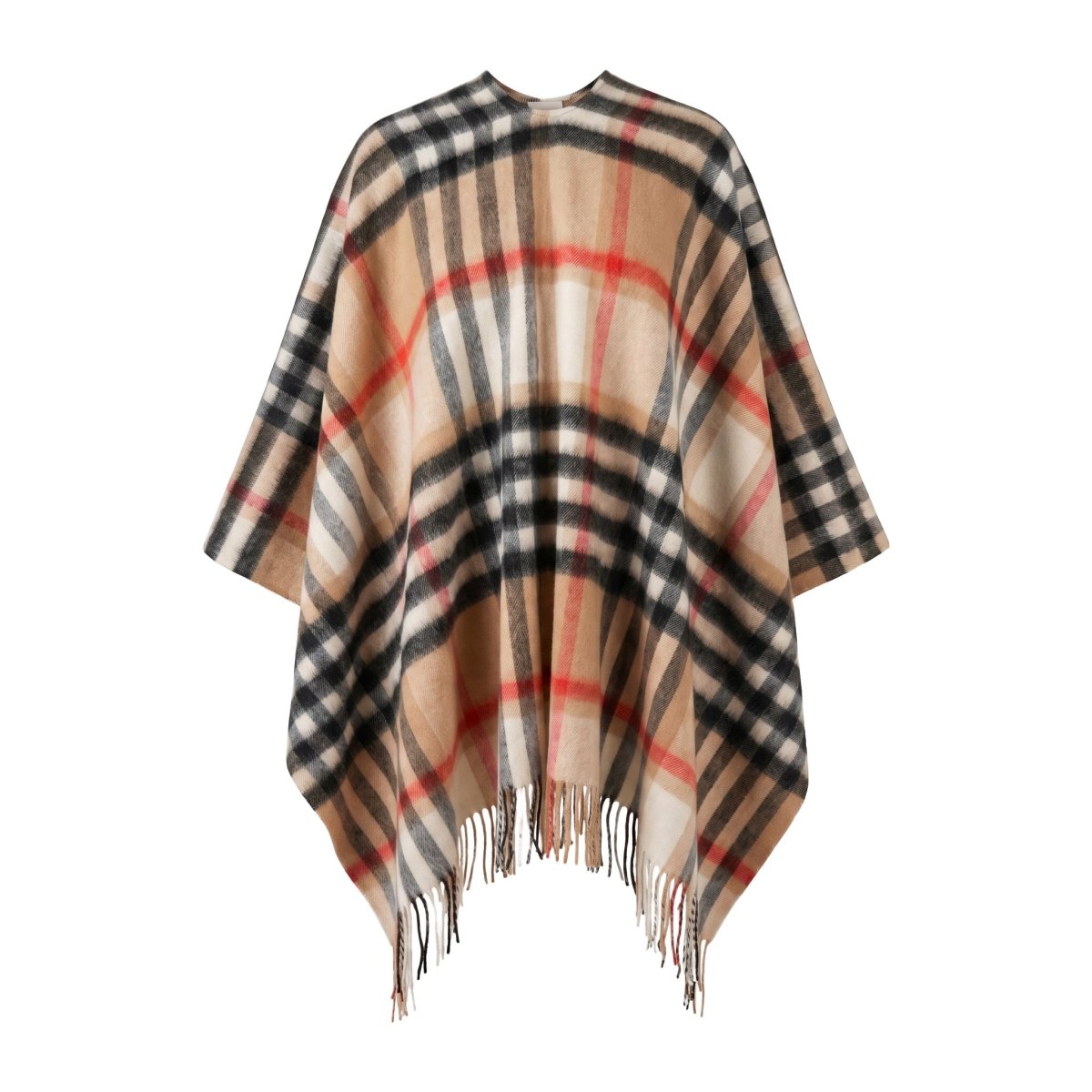Edinburgh Lambswool Mini Cape – Classic Check Lightweight Wrap - Heritage Of Scotland - CHEQUER CAMEL