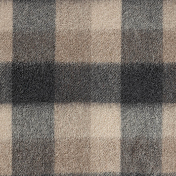 Edinburgh Lambswool Stole Big Check Natural Brown - Heritage Of Scotland - BIG CHECK NATURAL BROWN