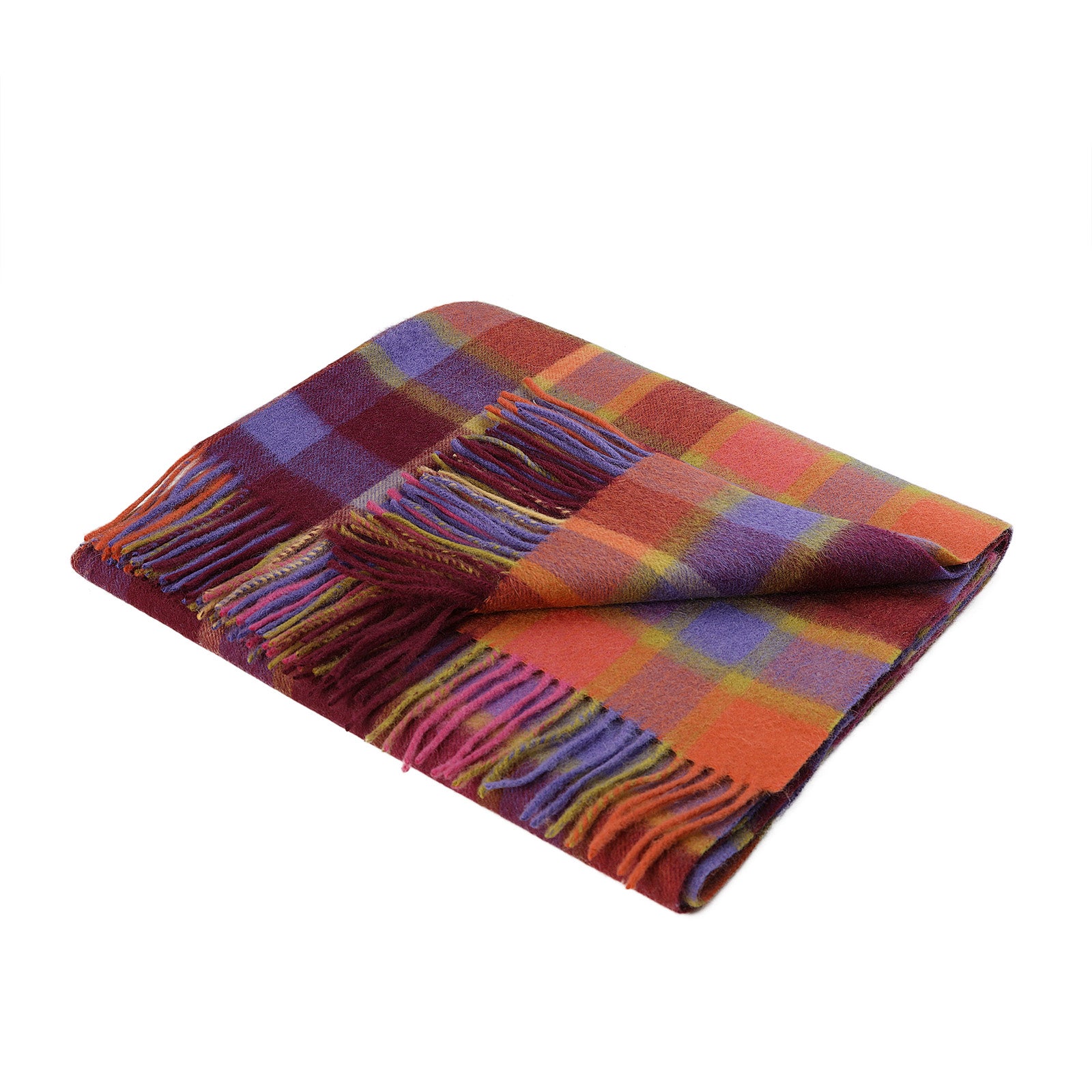 Edinburgh Lambswool Stole Graded Block Check - Dress Black - Heritage Of Scotland - GRADED BLOCK CHECK - DRESS BLACK