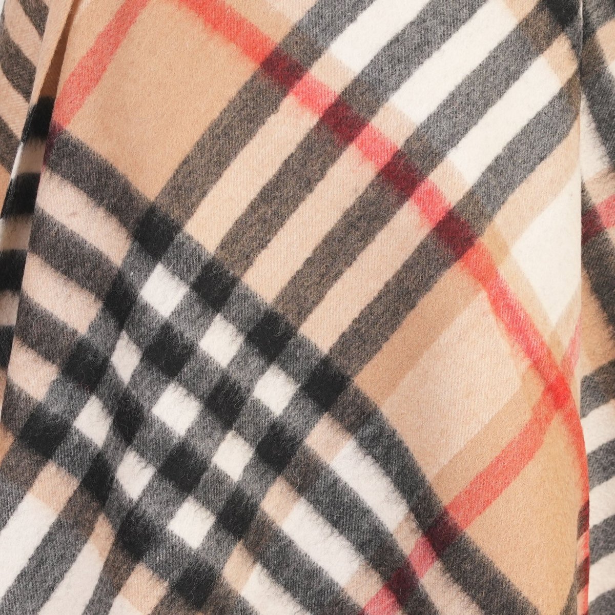 Edinburgh Lambswool Tartan Stole - Soft Luxury Check Wrap with Fringe - Chequer Camel & Grey - Heritage Of Scotland -