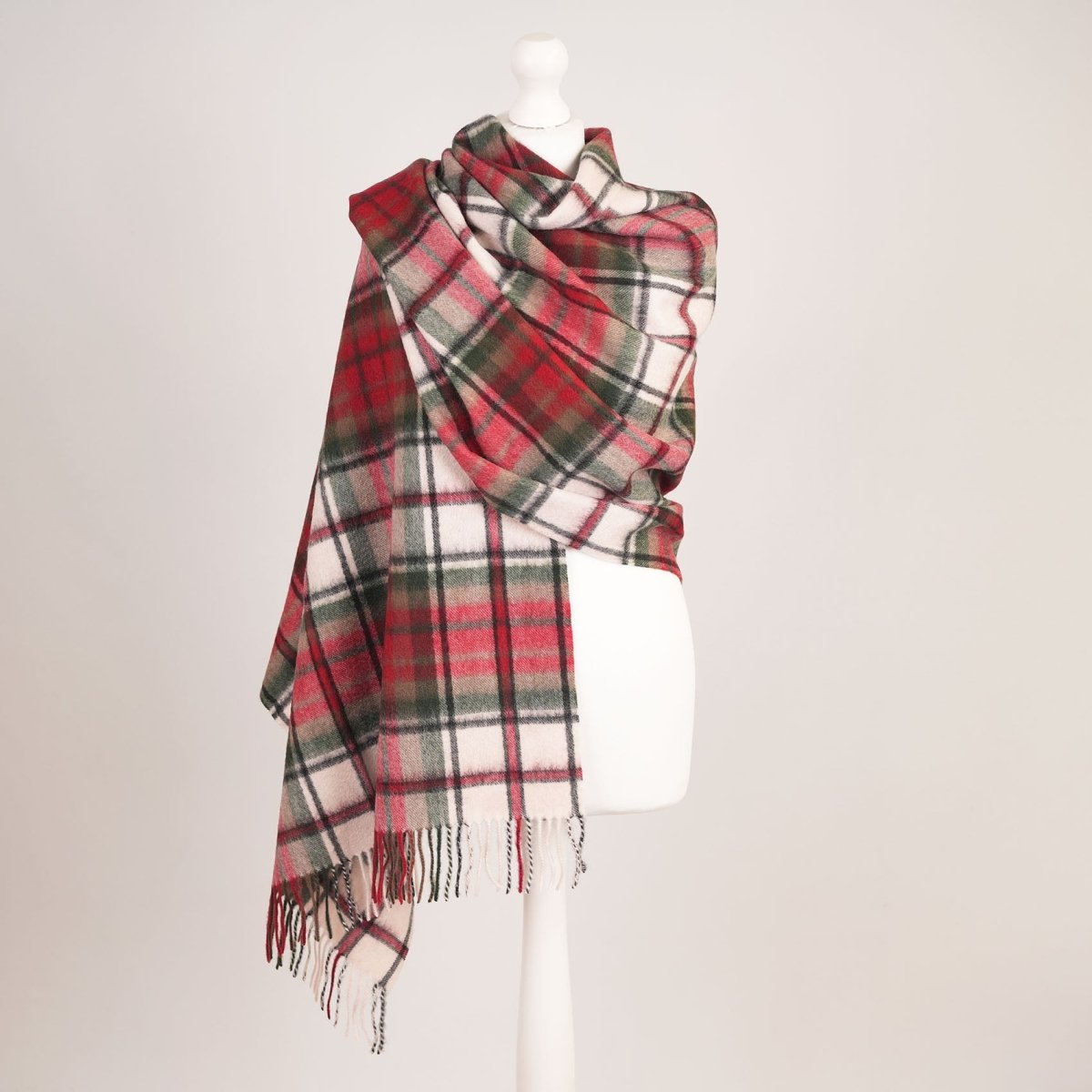 Edinburgh Lambswool Tartan Stole - Soft Luxury Check Wrap with Fringe - Macduff Dress - Heritage Of Scotland -