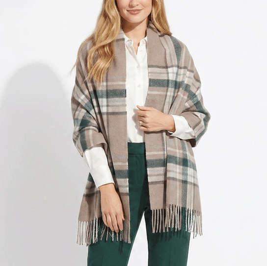 Edinburgh Lambswool Tartan Stole - Soft Luxury Check Wrap with Fringe - Royal Stewart Vintage Pink - Heritage Of Scotland -