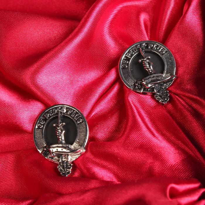 Erskine Clan Badge, Kilt Pin, Lapel Pin, Cufflinks, Keyring/Key Fob & Gift Set — Fine Pewter by Art Pewter — Made in Scotland (Shiny Finish) - Heritage Of Scotland - Cufflinks