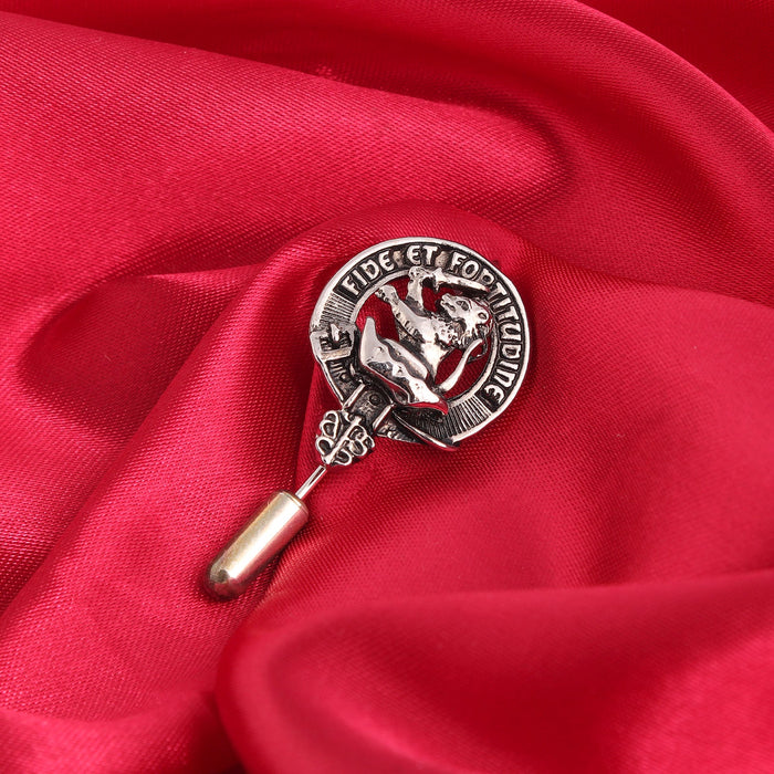 Farquharson Clan Badge, Kilt Pin, Lapel Pin, Cufflinks, Keyring/Key Fob & Gift Set — Fine Pewter by Art Pewter — Made in Scotland (Shiny Finish) - Heritage Of Scotland - Lapel Pin