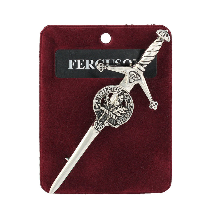 Ferguson Clan Badge, Kilt Pin, Lapel Pin, Cufflinks, Keyring/Key Fob & Gift Set — Fine Pewter by Art Pewter — Made in Scotland (Shiny Finish) - Heritage Of Scotland - Kilt Pin