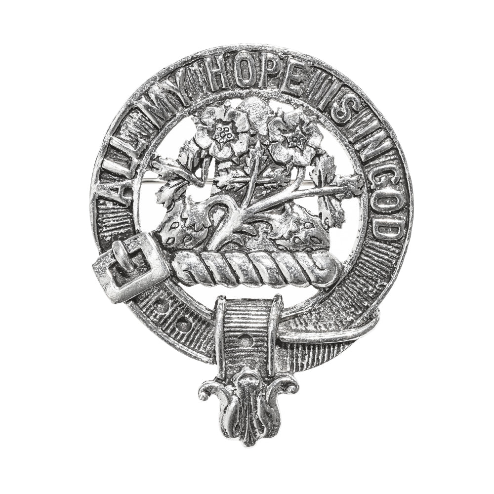 Fraser Clan Badge, Kilt Pin, Lapel Pin, Cufflinks, Keyring/Key Fob & Gift Set — Fine Pewter by Art Pewter — Made in Scotland (Shiny Finish) - Heritage Of Scotland - Badge