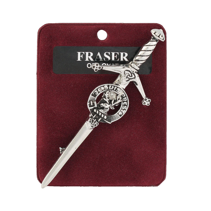 Fraser of Lovat Clan Badge, Kilt Pin, Lapel Pin, Cufflinks, Keyring/Key Fob & Gift Set — Fine Pewter by Art Pewter — Made in Scotland (Shiny Finish) - Heritage Of Scotland - Kilt Pin