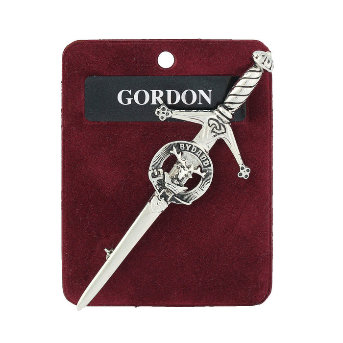 Gordon Clan Badge, Kilt Pin, Lapel Pin, Cufflinks, Keyring/Key Fob & Gift Set — Fine Pewter by Art Pewter — Made in Scotland (Shiny Finish) - Heritage Of Scotland - Kilt Pin