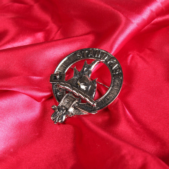 Grant Clan Badge, Kilt Pin, Lapel Pin, Cufflinks, Keyring/Key Fob & Gift Set — Fine Pewter by Art Pewter — Made in Scotland (Shiny Finish) - Heritage Of Scotland - Badge