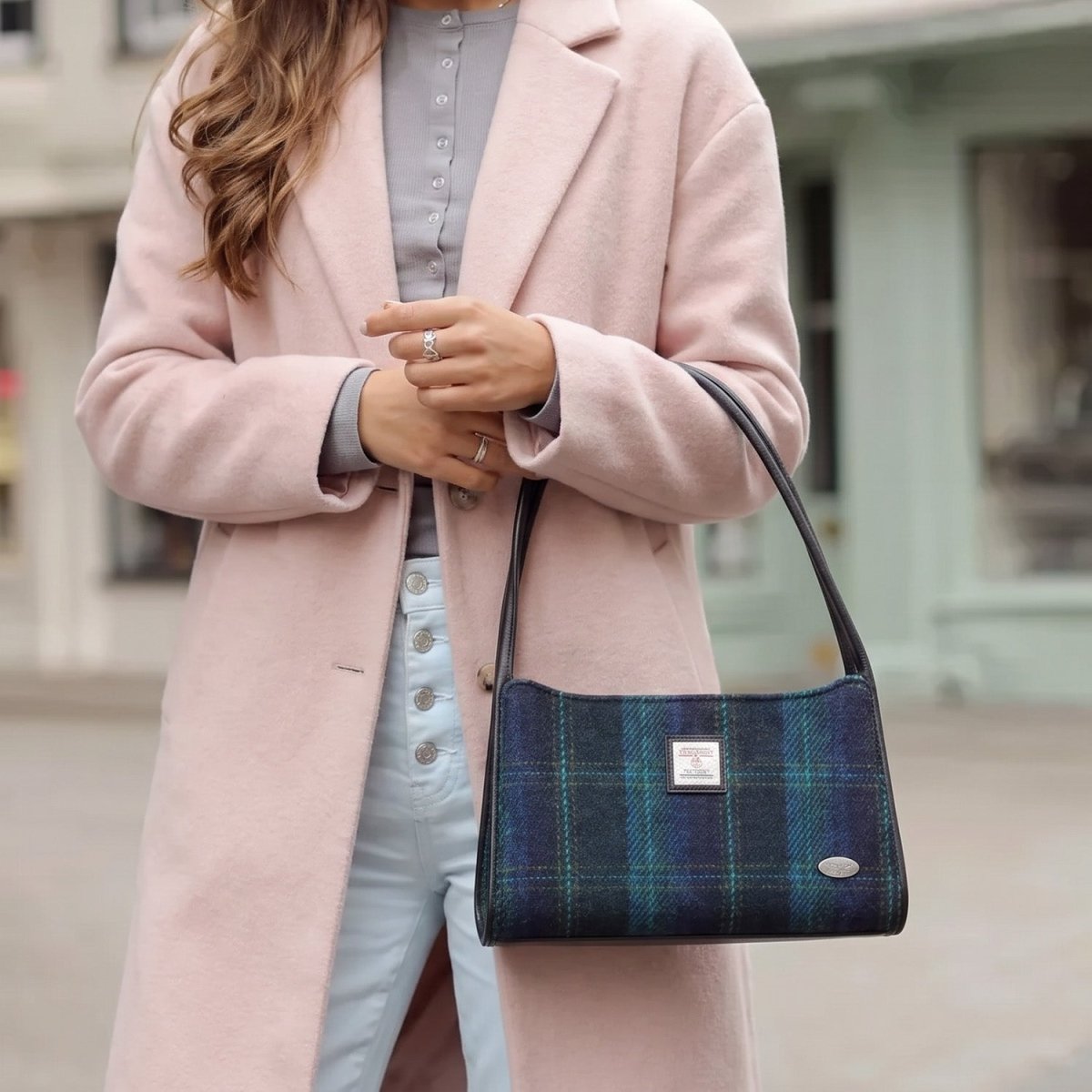 Harris Tweed Fiddich Small Handbag - Classic Tweed Shoulder Handbag - MacLeod Tartan (COL015) - Heritage Of Scotland -