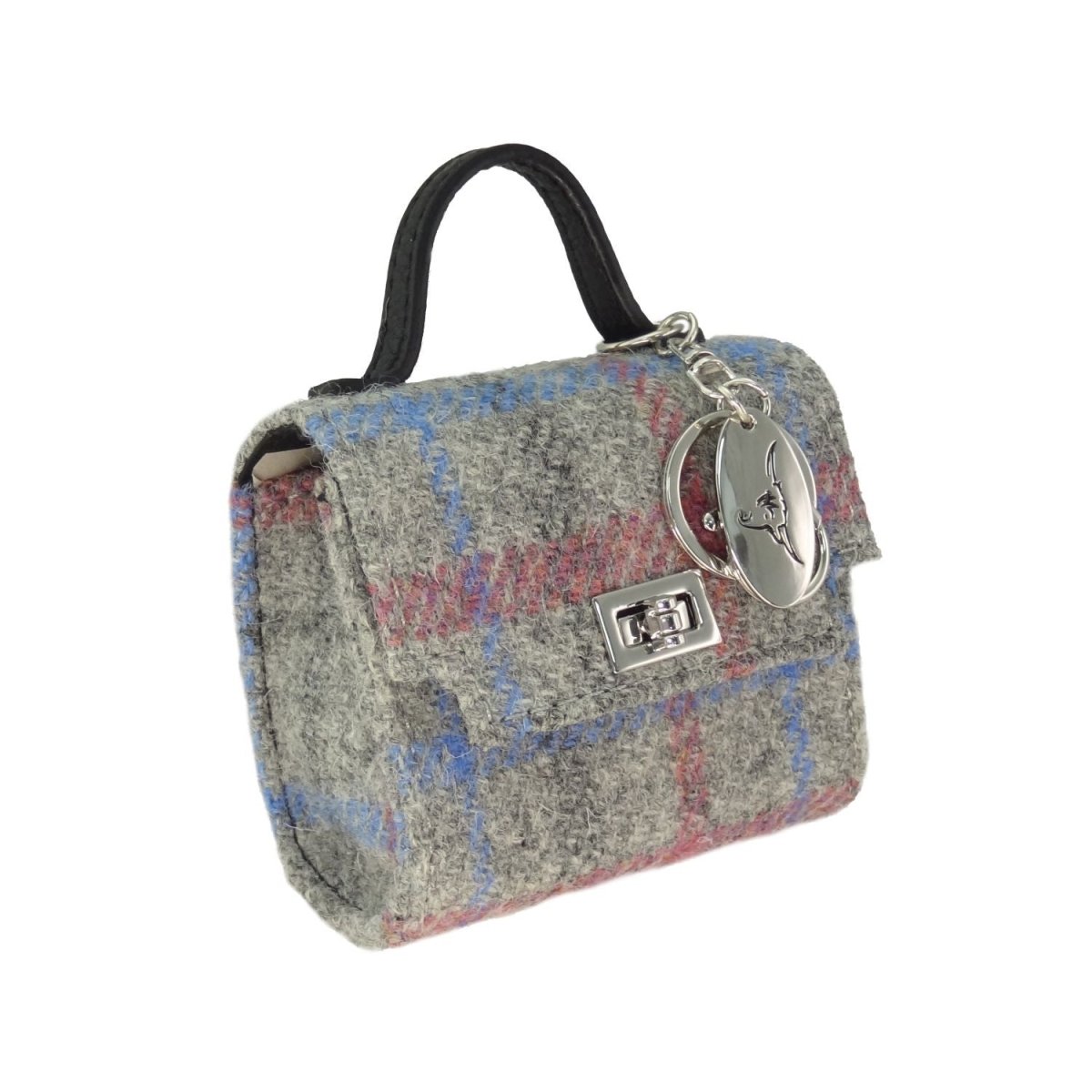 Harris Tweed Nochty Really Wee Bag - Mini Tartan Handbag - Light Grey Check (COl069) - Heritage Of Scotland -