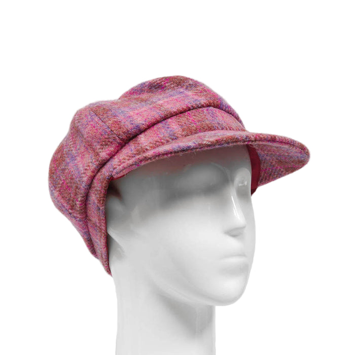 Heddle & Reed Harris Tweed Lds Baker Boy Pink Check - Heritage Of Scotland - PINK CHECK
