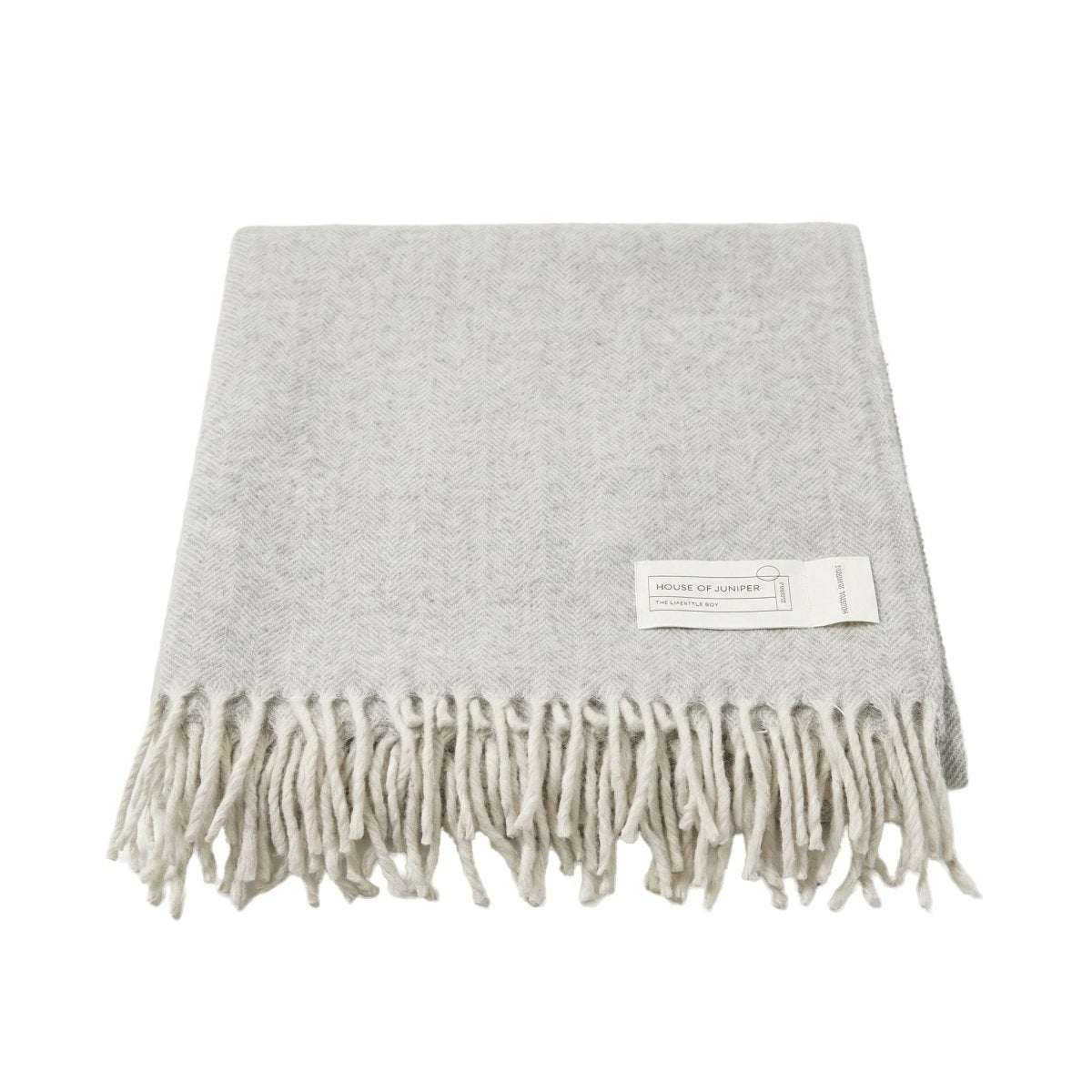 Herringbone Blanket Throw - Oyster Grey - Heritage Of Scotland -