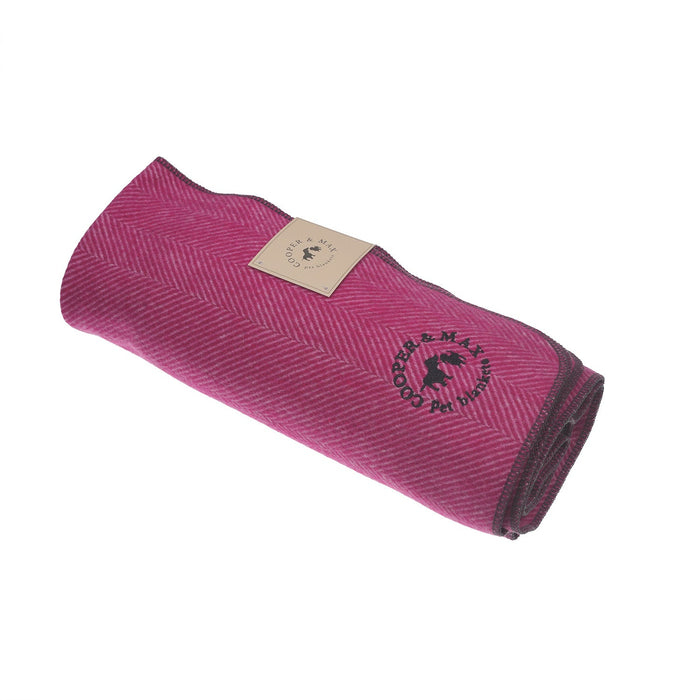 Herringbone Pet Blanket - Heritage Of Scotland - PINK