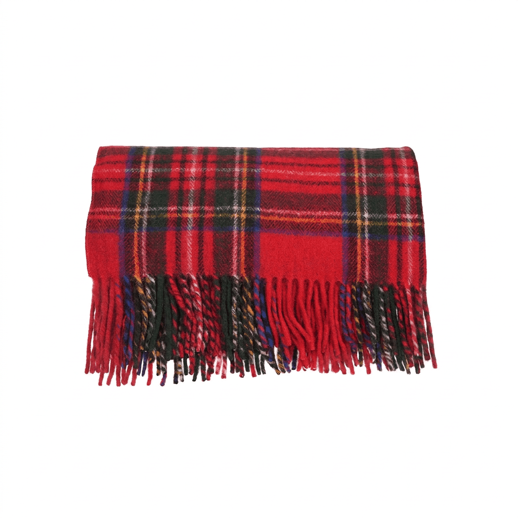 Highland Wool Blend Tartan Blanket Throw Extra Warm - STEWART ROYAL - Heritage Of Scotland -