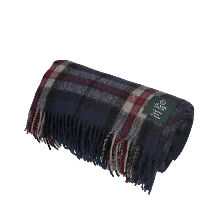 Highland Wool Blend Tartan Blanket Throw - Heritage Of Scotland - THOMSON NAVY