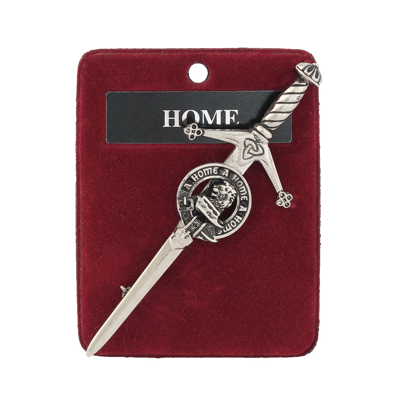Home Clan Badge, Kilt Pin, Lapel Pin, Cufflinks, Keyring/Key Fob & Gift Set — Fine Pewter by Art Pewter — Made in Scotland (Shiny Finish) - Heritage Of Scotland - Kilt Pin