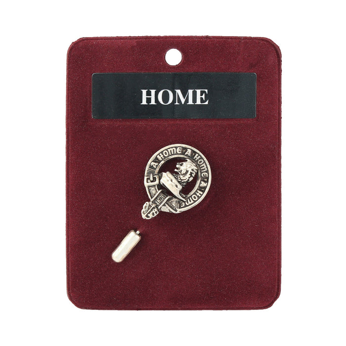 Home Clan Badge, Kilt Pin, Lapel Pin, Cufflinks, Keyring/Key Fob & Gift Set — Fine Pewter by Art Pewter — Made in Scotland (Shiny Finish) - Heritage Of Scotland - Lapel Pin