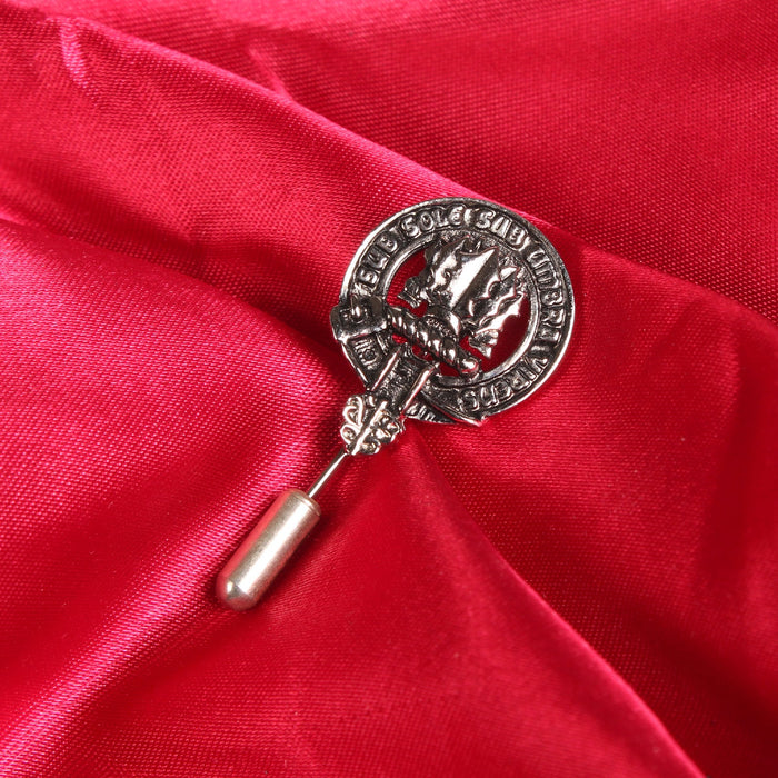 Irvine Clan Badge, Kilt Pin, Lapel Pin, Cufflinks, Keyring/Key Fob & Gift Set — Fine Pewter by Art Pewter — Made in Scotland (Shiny Finish) - Heritage Of Scotland - Lapel Pin