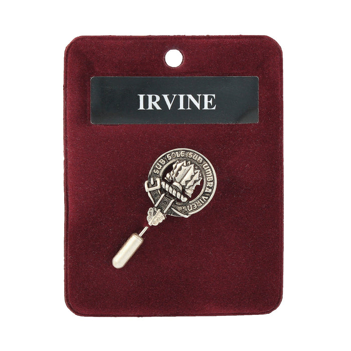 Irvine Clan Badge, Kilt Pin, Lapel Pin, Cufflinks, Keyring/Key Fob & Gift Set — Fine Pewter by Art Pewter — Made in Scotland (Shiny Finish) - Heritage Of Scotland - Lapel Pin