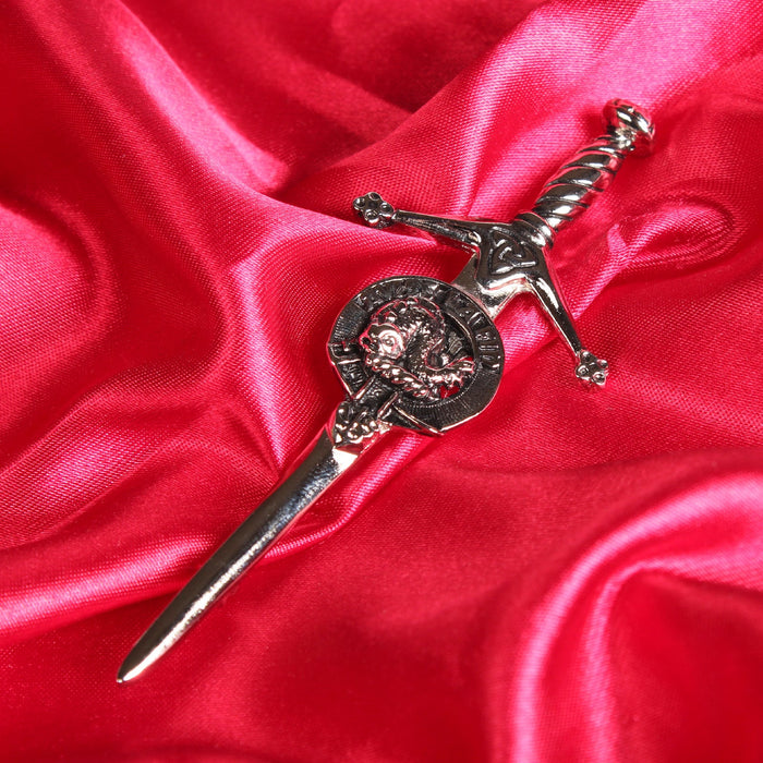 Kennedy Clan Badge, Kilt Pin, Lapel Pin, Cufflinks, Keyring/Key Fob & Gift Set — Fine Pewter by Art Pewter — Made in Scotland (Shiny Finish) - Heritage Of Scotland - Kilt Pin