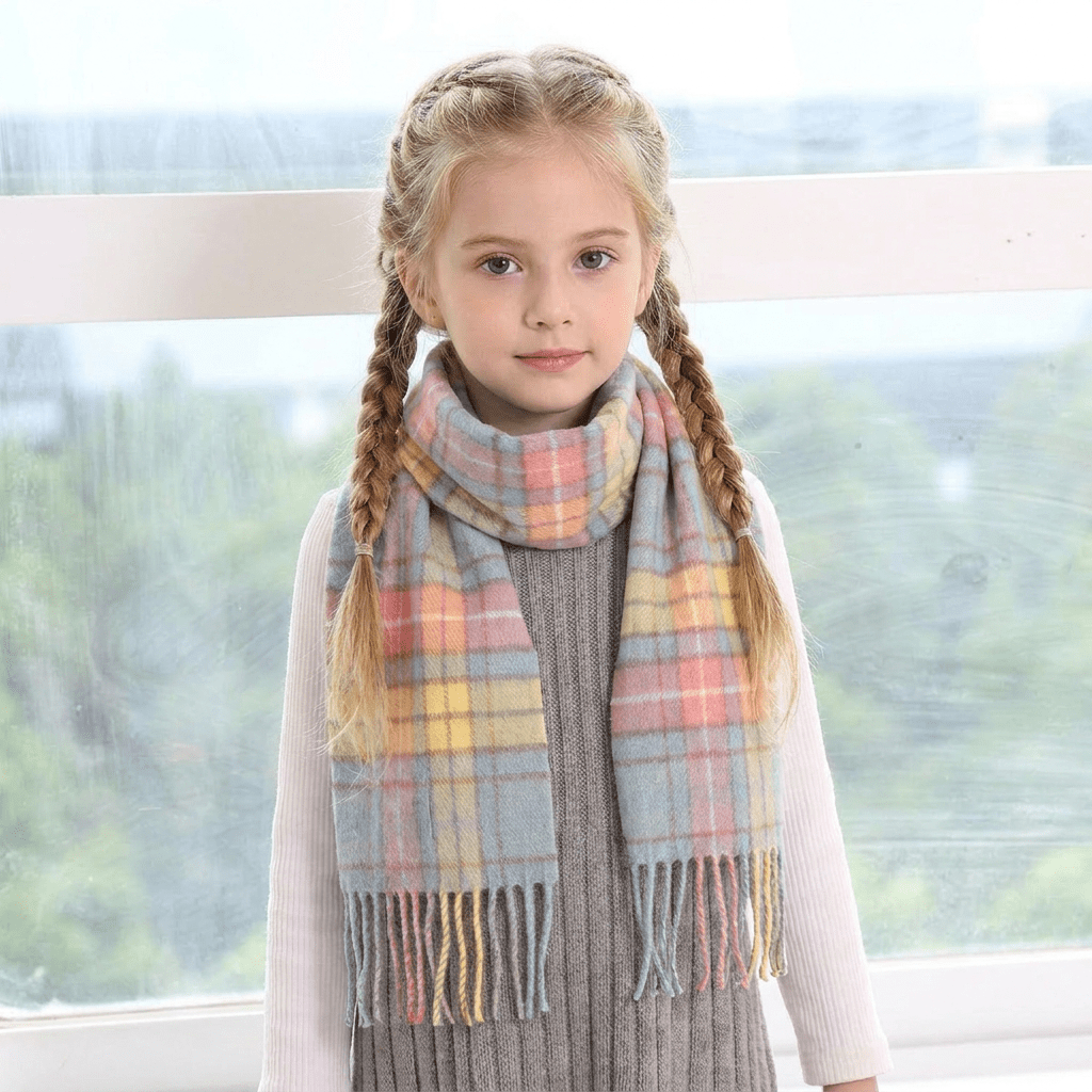 Kids 100% Cashmere Tartan Mini Scarf - BUCHANAN ANCIENT - Heritage Of Scotland -