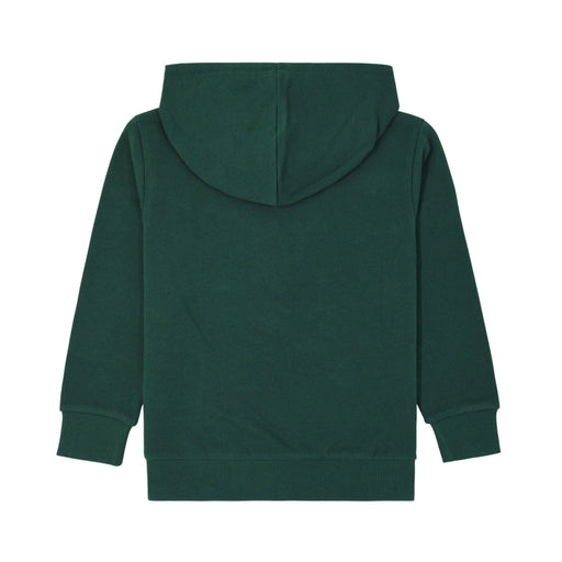 Kids Colourful Highland Cow Emb Hoodie - Heritage Of Scotland - BOTTLE GREEN