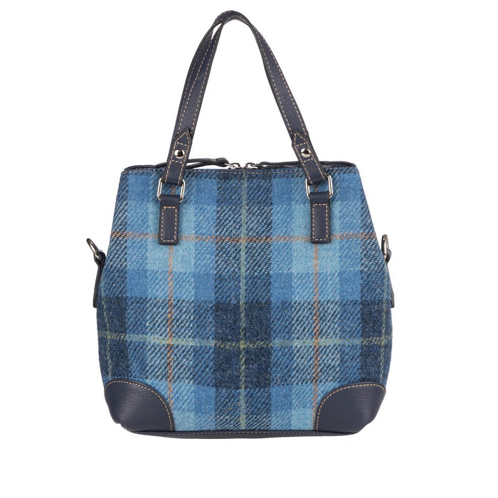 Ladies Ht Leather Hand Bag Blue Check / Blue - Heritage Of Scotland - BLUE CHECK / BLUE