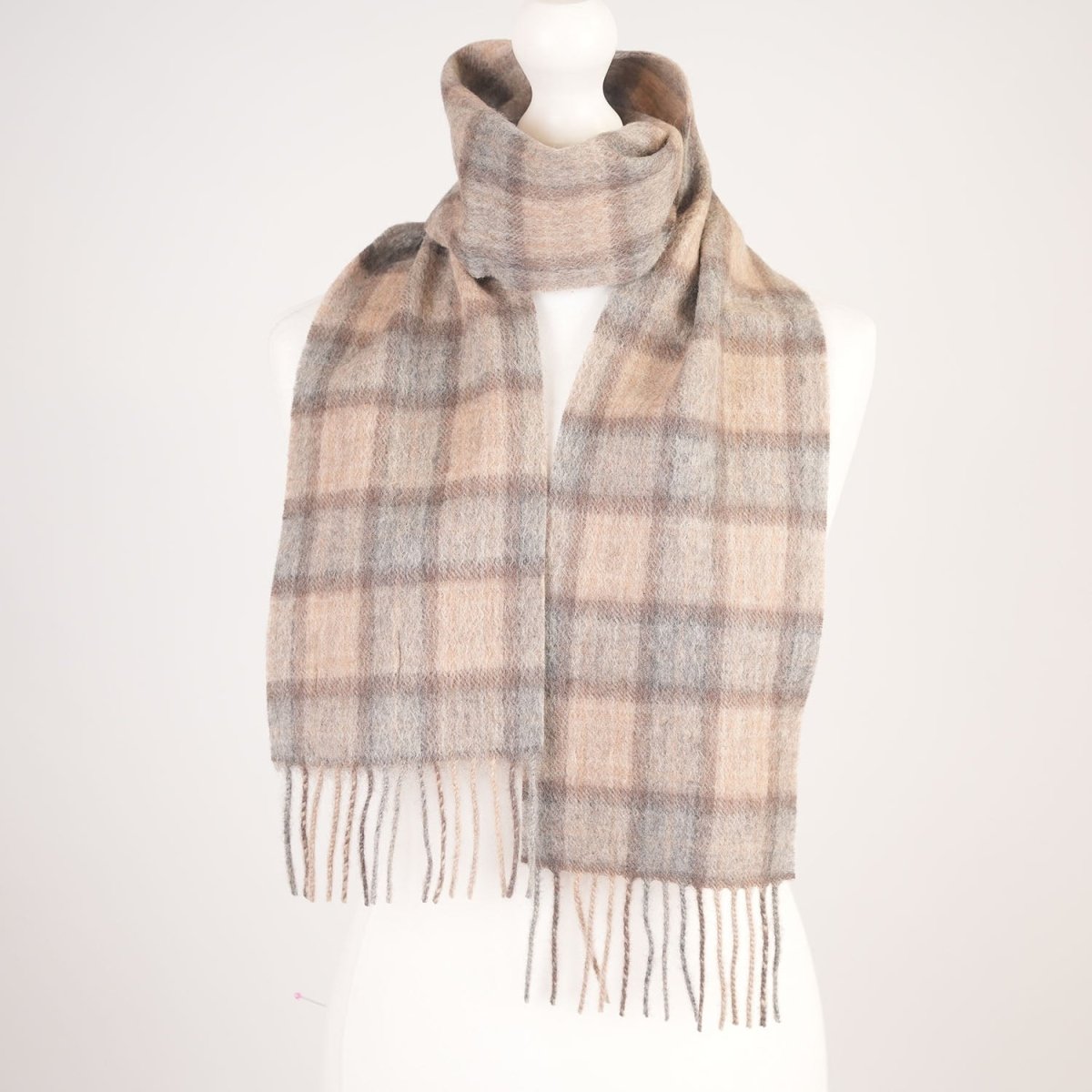 Lambswool Tartan Mini Scarf Mackellar Natural - Heritage Of Scotland -