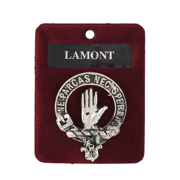 Lamont Clan Badge, Kilt Pin, Lapel Pin, Cufflinks, Keyring/Key Fob & Gift Set — Fine Pewter by Art Pewter — Made in Scotland (Shiny Finish) - Heritage Of Scotland - Badge