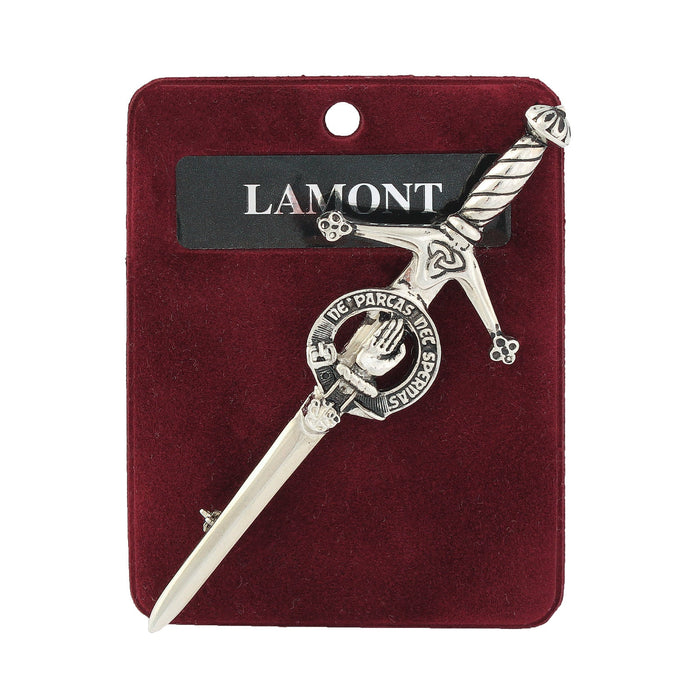 Lamont Clan Badge, Kilt Pin, Lapel Pin, Cufflinks, Keyring/Key Fob & Gift Set — Fine Pewter by Art Pewter — Made in Scotland (Shiny Finish) - Heritage Of Scotland - Kilt Pin
