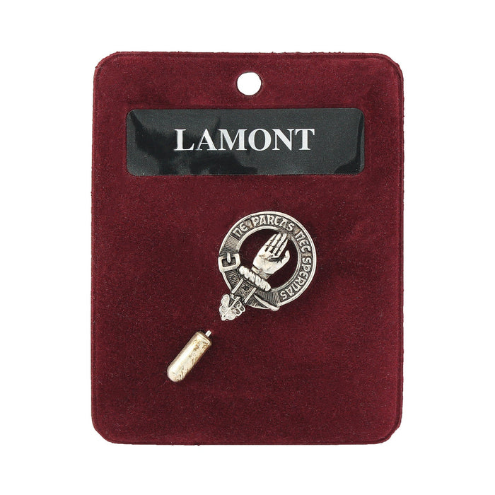 Lamont Clan Badge, Kilt Pin, Lapel Pin, Cufflinks, Keyring/Key Fob & Gift Set — Fine Pewter by Art Pewter — Made in Scotland (Shiny Finish) - Heritage Of Scotland - Lapel Pin