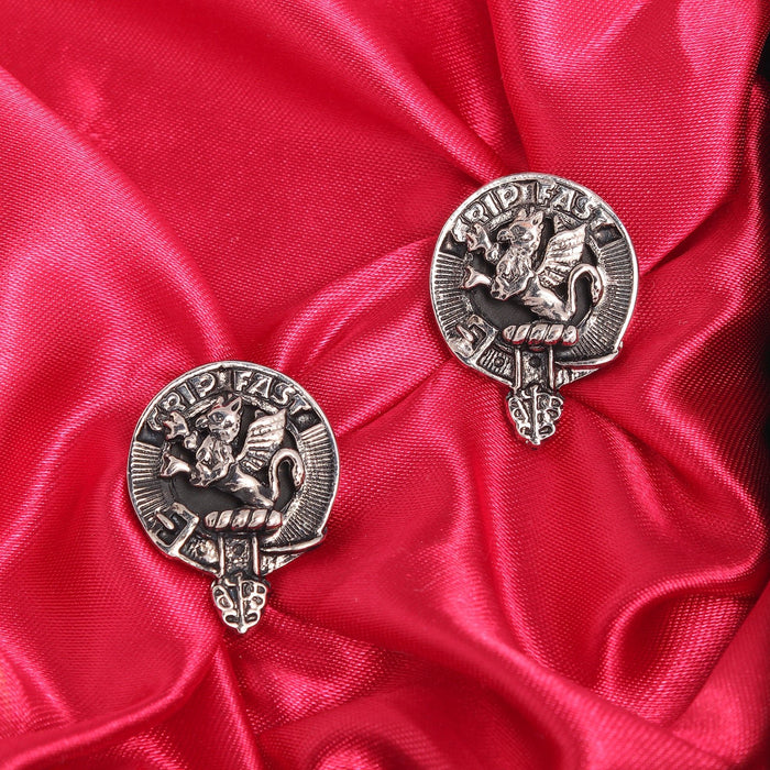 Leslie Clan Badge, Kilt Pin, Lapel Pin, Cufflinks, Keyring/Key Fob & Gift Set — Fine Pewter by Art Pewter — Made in Scotland (Shiny Finish) - Heritage Of Scotland - Cufflinks