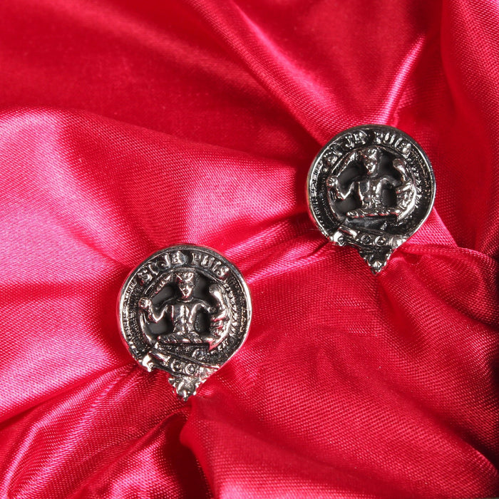 Livingstone Clan Badge, Kilt Pin, Lapel Pin, Cufflinks, Keyring/Key Fob & Gift Set — Fine Pewter by Art Pewter — Made in Scotland (Shiny Finish) - Heritage Of Scotland - Cufflinks