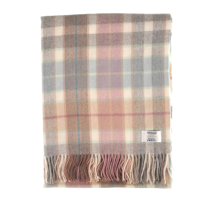 Luxury 100% Cashmere Blanket - Heritage Of Scotland - BUCHANAN MIX GREY
