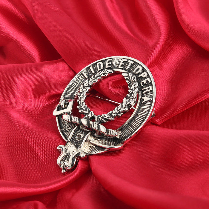MacArthur Clan Badge, Kilt Pin, Lapel Pin, Cufflinks, Keyring/Key Fob & Gift Set — Fine Pewter by Art Pewter — Made in Scotland (Shiny Finish) - Heritage Of Scotland - Badge