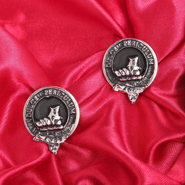 MacAulay Clan Badge, Kilt Pin, Lapel Pin, Cufflinks, Keyring/Key Fob & Gift Set — Fine Pewter by Art Pewter — Made in Scotland (Shiny Finish) - Heritage Of Scotland - Cufflinks