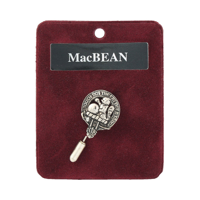 MacBean Clan Badge, Kilt Pin, Lapel Pin, Cufflinks, Keyring/Key Fob & Gift Set — Fine Pewter by Art Pewter — Made in Scotland (Shiny Finish) - Heritage Of Scotland - Lapel Pin