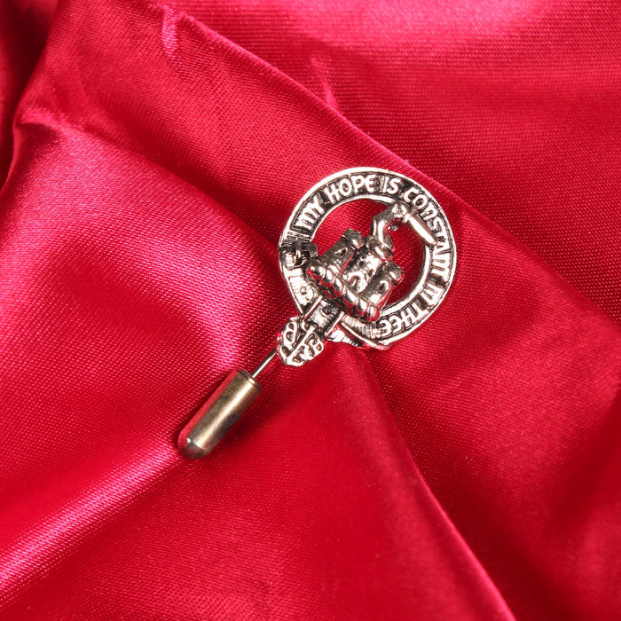 MacDonald of Clanranald Clan Badge, Kilt Pin, Lapel Pin, Cufflinks, Keyring/Key Fob & Gift Set — Fine Pewter by Art Pewter — Made in Scotland (Shiny Finish) - Heritage Of Scotland - Lapel Pin